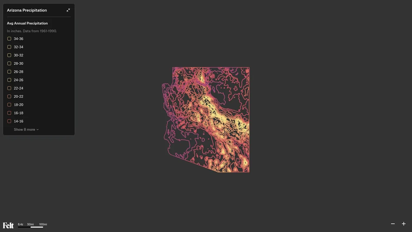 Felt Map: a still of the map