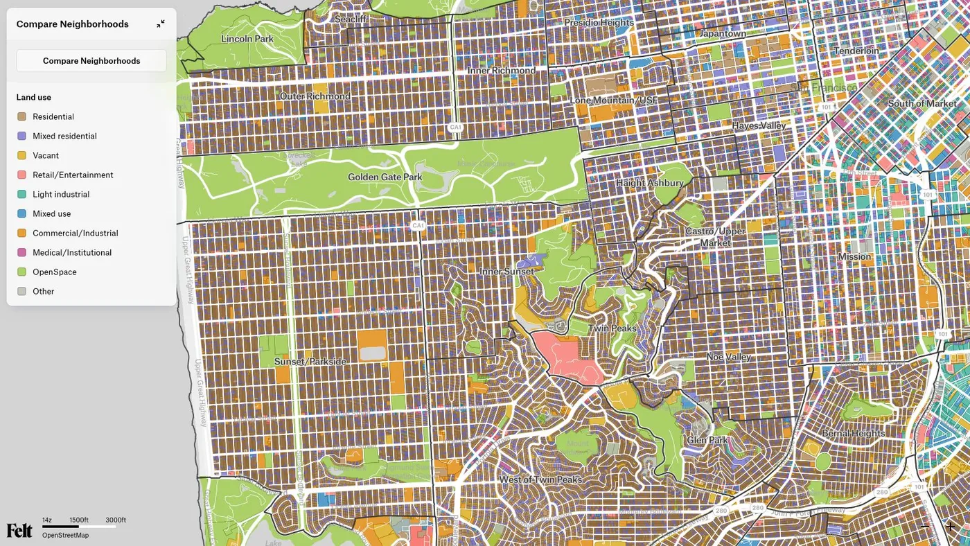 Felt Map: a still of the map