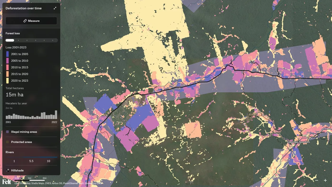 Felt Map: a still of the map