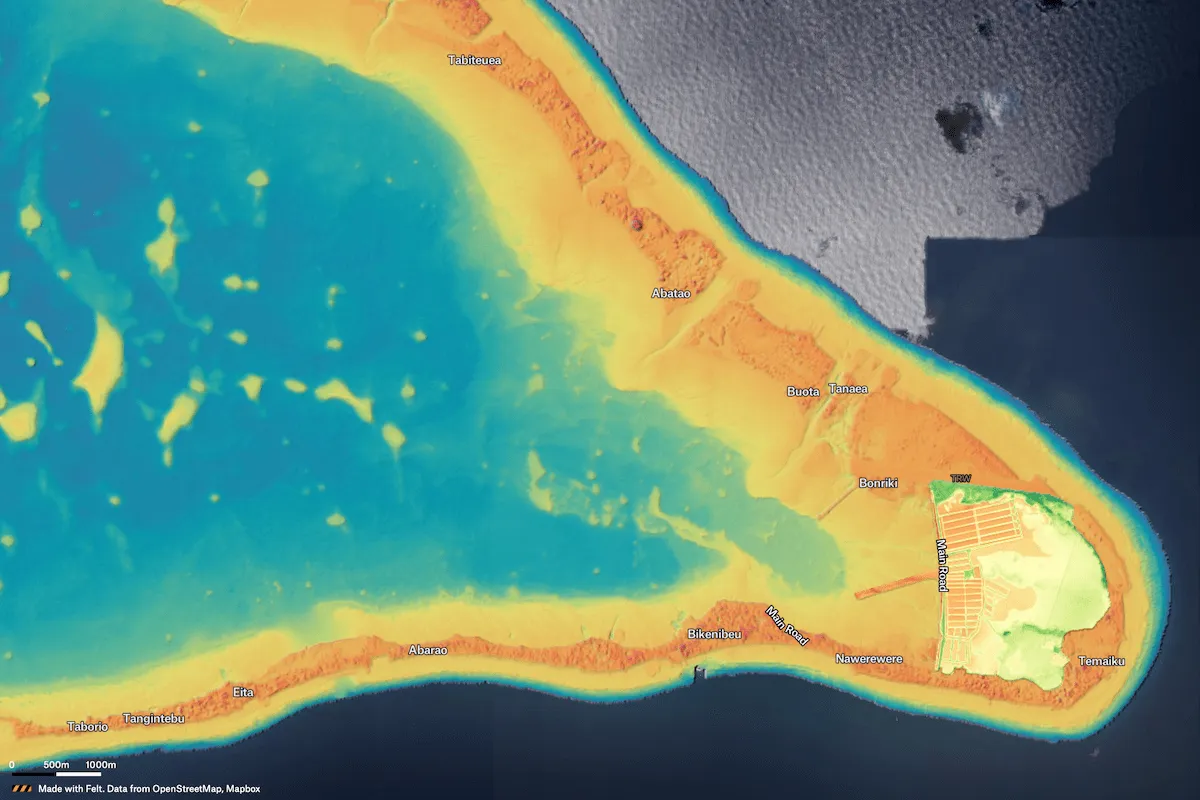 Preview of Oceania Satellite Terrain & Bathmetric Mapping, an interactive Felt map
