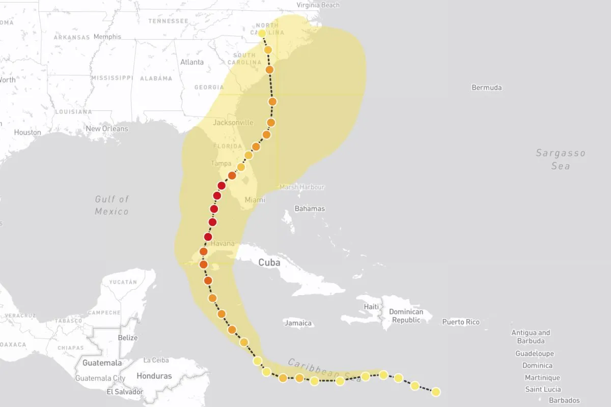 Preview of Hurricane Ian, an interactive Felt map