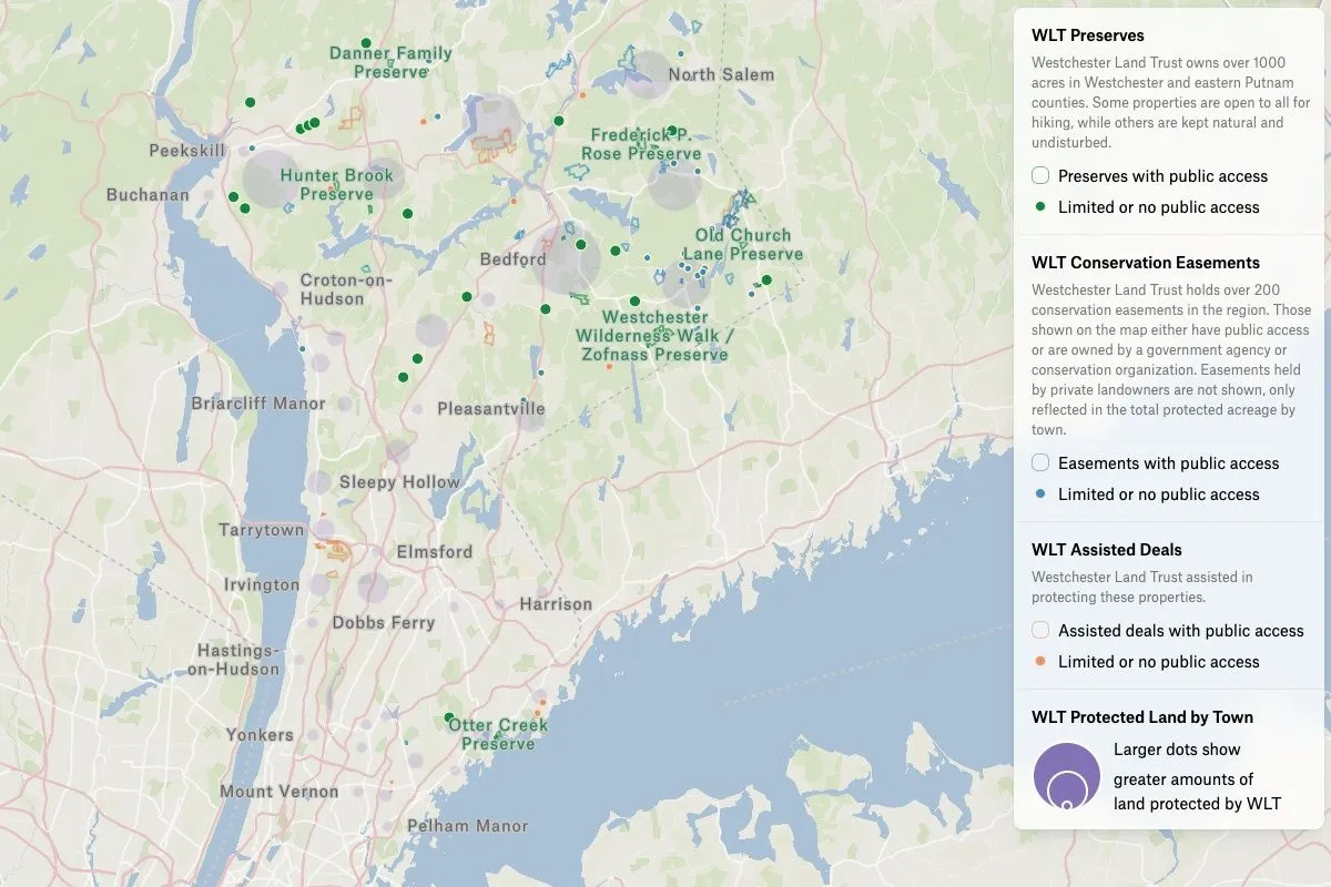 Preview of Westchester Land Trust Impact Map, an interactive Felt map