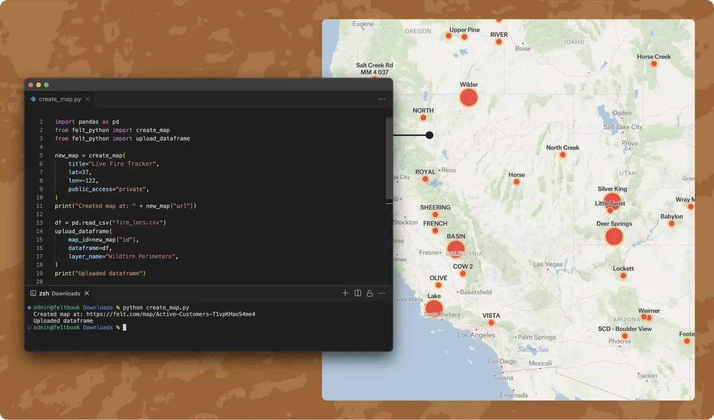 An Active U.S. Wildfire Dashboard Built in Felt 3.0 with Real Data 🔥