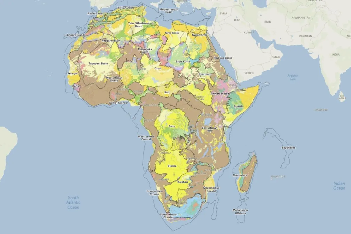 Preview of Geology of Africa, an interactive Felt map